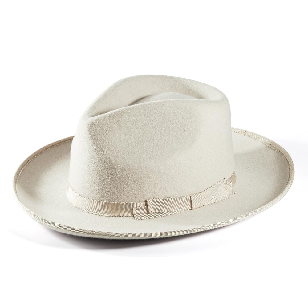 9471 Vintage Fedora Firm Wool Felt Panama Hat Classic Rancher Wide Brim
